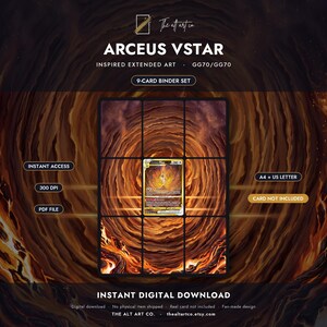 Arceus VSTAR GG70/GG70 Inspired Extended Art Binder Insert | TCG Card Display (Digital Download)
