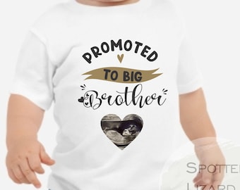 Promoted to Big Brother T Shirt Personalised | Big Brother Announcement Outfit | Pregnancy Reveal Shirt Boy | Older Brother Gift | Sibling