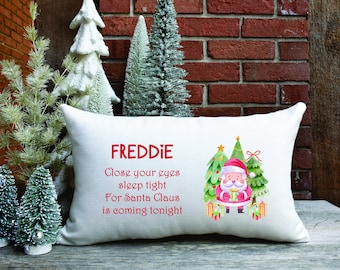 Christmas Eve Personalised Pillow Case, One More Sleep, Holiday Pillow, Christmas Eve Gift, Santa Cushion, The night before Christmas,