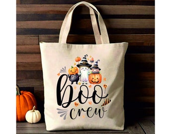 Personalised Halloween Trick or Treat Bag, Custom Name Halloween Tote Bag, Kids Trick or Treat Bag, Halloween Gift Bag, Pumpkin Tote Bag
