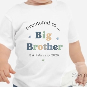 Big Brother Personalised T-shirt | Big Bro Announcement | Big Brother Gift | Sibling Announcement | Promoted to Big Brother