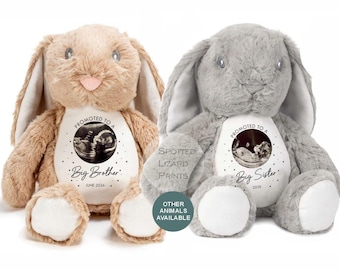 Zum Big Sister Teddy | Bruder Geschenk | Neues Baby-Ankündigungs-Teddybär | Baby Scan Teddy | Personalisierte Sibling Geschenk | Babyneuheit 2026