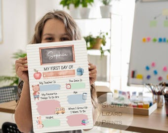 Personalised First Day of School Sign, First Day Board, Preschool Sign, School Photo Board, Nursery Milestone Sign, Back to School Gift