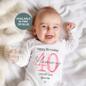 Happy 40th Birthday MUMMY Baby Outfit (First Birthday 1st Birthday Mummy Mum Birthday l New Mum Gift | Love My Mum)