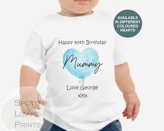 Alles Gute zum Geburtstag Mama individuelles Geburtstags Alter Neugeborenes Baby Kleinkind T-shirt Strampler personalisierte Feier Geschenk