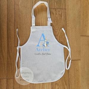 Cooking Apron, Gift for Kids, Personalised Apron, Baking for Children, Junior MasterChef, Best Baker, Peter Rabbit, Children&#39;s Cooking Apron