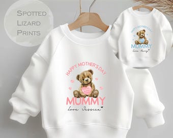 Personalised Mother's Day Kids Sweatshirt - Mother's Day Sweatshirt - I Love my Mummy Sweatshirt - Kids Matching Jumpers Sibling - Mum Gift