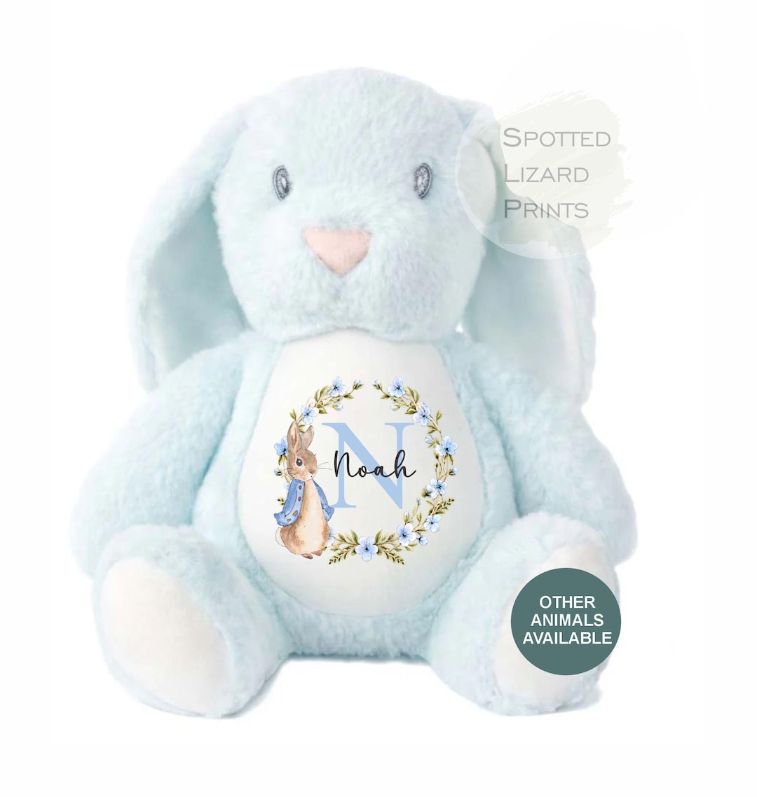 First Peter Rabbit Toy Personalised Peter Rabbit New Baby Soft Toy With Name & Initial, Bunny ...