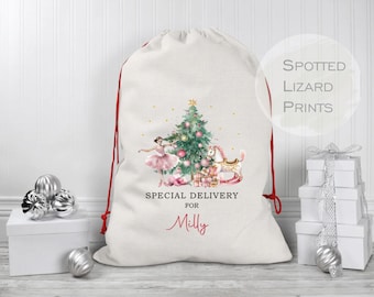 Personalised Santa Sack, Christmas Sack with Name, Santa Bag, Personalised Christmas Present Sack, Kids Xmas Gift Sack
