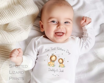 Personalised First Fathers Day Baby Outfit UK, Our First Fathers Day Babygrow, Daddy Gift From Baby, Custom Baby Vest Romper, New Dad Gift