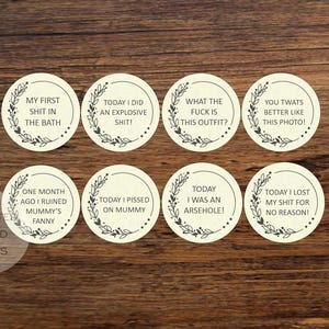 Lustig Alternative Baby Meilenstein Discs / 8er Pack Discs / Geschenk für neue Eltern / Babyshower / Alternative Meilensteine