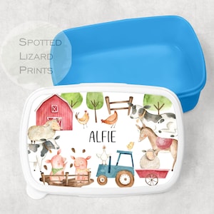 Boîte à collation personnalisée - Sac à lunch pour enfants - Boîte à lunch pour filles - Boîte à lunch à la ferme - Snack Tub - Boîte à lunch pour garçons - Boîte à lunch personnalisée