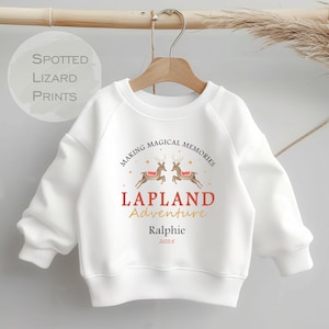 Sweat-shirt personnalisé Laponie 2025, famille assortie, aventure en Laponie, pull enfant, gilet bébé enfant, pyjama ou t-shirt Laponie 2025