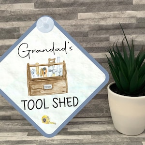 Plaque de remise de grand-père, remise à outils, cadeau fête des pères, plaque de jardinage, cadeau d&#39;anniversaire, plaque de remise extérieure