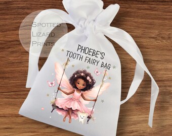 Personalised Tooth Fairy Bag, Tooth Fairy Pouch, Lost Tooth Bag, Kids Tooth Fairy Gift, Personalised Tooth Keepsake, Fairy Bag UK