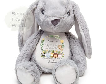 Personalised Baby Soft Toy Born in 2026 | Custom Name Plush Teddy | New Baby Gift | Baby Shower Gift | Baby Girl Boy Keepsake | Welcome