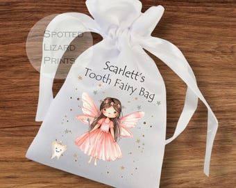 tooth fairy bag, personalised tooth bag, tooth fairy pouch, kids tooth bag, tooth fairy gift, fairy bag, tooth keepsake, tooth fairy