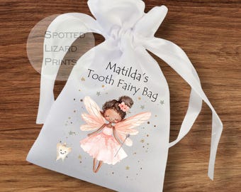 Personalised Tooth Fairy Bag, Tooth Fairy Pouch, Lost Tooth Bag, Kids Tooth Fairy Gift, Personalised Tooth Keepsake, Fairy Bag UK