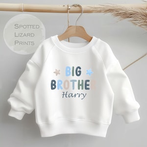 Big Brother Kids Sweatshirt - Brothers Toddler Clothing - Cute Jumper - Siblings Gift Idea - Older Brother Pastel Colours Sweatshirt