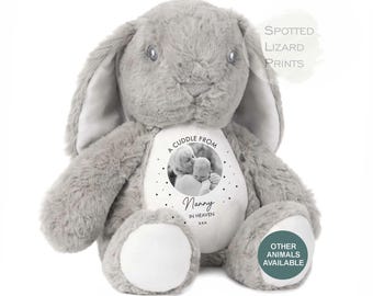 Memory Soft Toy - A Cuddle From Heaven - Memory Gift - Memorial Photo Gift Bereavement Loss of Loved One - Sympathy - Grandparent in Heaven