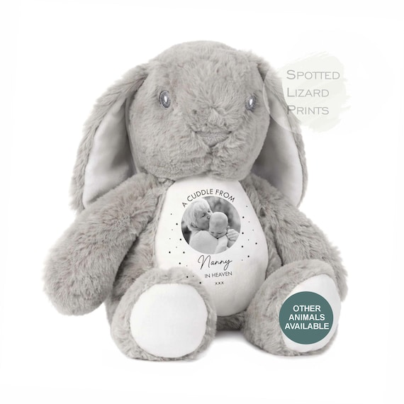 Memory Soft Toy - A Cuddle From Heaven - Memory Gift - Memorial Photo Gift Bereavement Loss of Loved One - Sympathy - Grandparent in Heaven