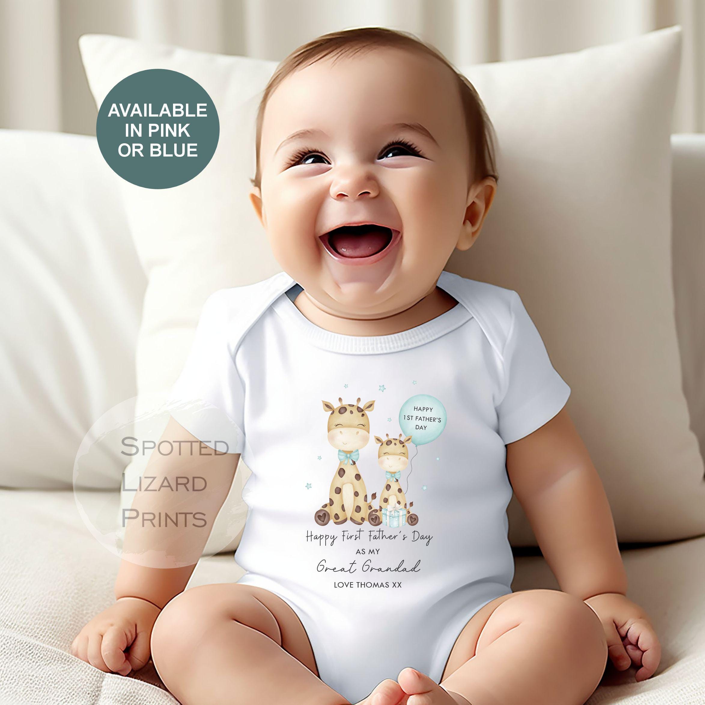 First Father's Day Grandad Fathers Day, Great Grandad, Baby Toddler, Babygrow Vest Sleepsuit. Baby 1st Father's Day Gift Outfit personalised