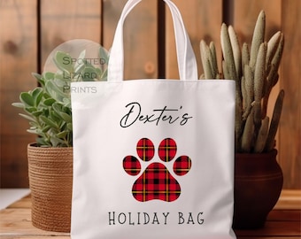 Personalised Dog Toy Bag Tote | Custom Pet Travel Bag UK | Dog Overnight Bag | Pet Treat Storage Bag | Personalised Dog Gift