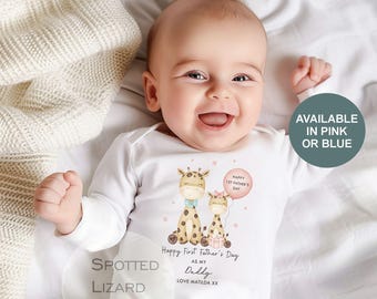 Personalised First Fathers Day Baby Outfit UK, Our First Fathers Day Babygrow, Daddy Gift From Baby, Custom Baby Vest Romper, New Dad Gift