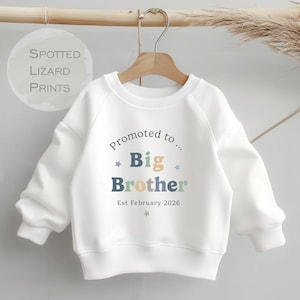 Big Brother Kids Sweatshirt - Brothers Toddler Clothing - Cute Jumper - Siblings Gift Idea - Older Brother Pastel Colours Sweatshirt
