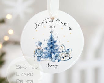 Personalised Christmas Bauble, Name Ceramic Xmas Ornament, Baby First Christmas Keepsake, Personalised Tree Decoration Gift