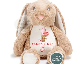 Personalised Valentine’s Teddy Bear | Custom Name Plush Toy | Cute Soft Toy Gift | Valentine Gift for Kids | Personalised Stuffed Animal