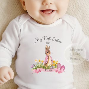Pijama o chaleco personalizado de Peter Rabbit Mi primer Pascua Mi primer atuendo de Pascua / Primera Pascua / 1.ª Pascua - Pascua