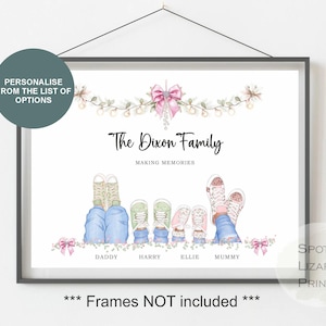 Personalised Family Print, Our Family Gift, Christmas Family Print, Personalized Family Portrait, Gift For Mum, Christmas Gifts - UNFRAMED