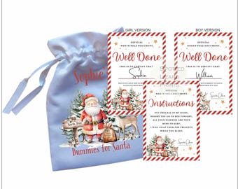 Personalisierte Schnullertasche für Weihnachtsmänner, Schnullertasche für Weihnachtsmann, Schnuller für Santa Babybeutel und Hinweis, Schnullertasche