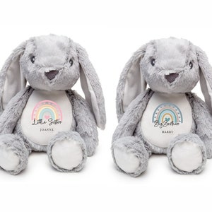 Personalised Big Brother, Little Brother Soft Toy - New Baby Gift - Baby Shower - Christening Gift - Baby Girl Baby Boy - Higgle Bears
