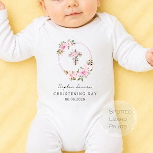 Personalised Christening Outfit Baby, On My Christening Day Vest, Baby Baptism Rompersuit, Custom Christening Gift, Baby Naming Day Outfit