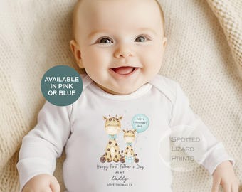 Personalised First Father’s Day Baby Outfit UK | Our First Father’s Day Vest Romper T Shirt | Gift From Baby to Daddy | New Dad Keepsake