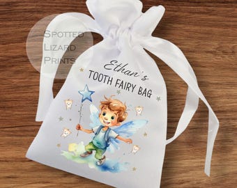 tooth fairy bag, personalised tooth bag, tooth fairy pouch, kids tooth bag, tooth fairy gift, fairy bag, tooth keepsake, tooth fairy