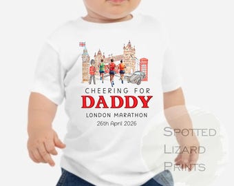 Personalised London Marathon Sweatshirt, Vest, Sleepsuit,  or T Shirt, Cheering for Daddy, Mummy, Marathon Supporter T Shirt, Go Daddy!