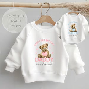 パーソナライズされた父の日キッズスウェットシャツ - 父の日スウェットシャツ - I Love my Daddy スウェットシャツ - 子供用お揃いジャンパー 兄弟 - お父さんへのギフト