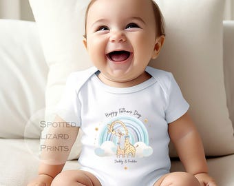 Personalised First Fathers Day Baby Outfit UK, Our First Fathers Day Babygrow, Daddy Gift From Baby, Custom Baby Vest Romper, New Dad Gift