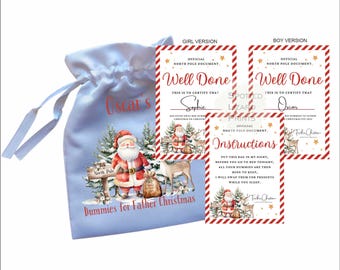 Personalisierte Schnullertasche für Weihnachtsmänner, Schnullertasche für Weihnachtsmann, Schnuller für Santa Babybeutel und Hinweis, Schnullertasche