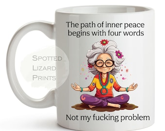 Taza personalizada "No es mi maldito problema" (Reino Unido) / Taza divertida y grosera / Regalo sarcástico / Taza con nombre personalizado y palabrotas / Taza original con humor para adultos