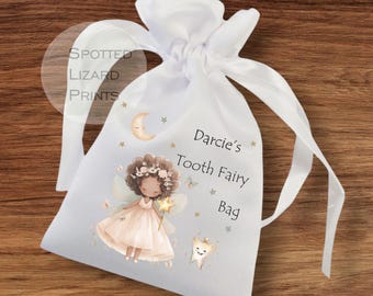 Personalised Tooth Fairy Bag, Tooth Fairy Pouch, Lost Tooth Bag, Kids Tooth Fairy Gift, Personalised Tooth Keepsake, Fairy Bag UK