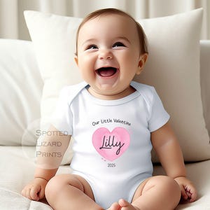 Personalised Our Little Valentine&#39;s Day Baby Vest - Baby Valentine&#39;s Day Outfit - Valentine&#39;s Babygrow - First Valentines Day Outfit