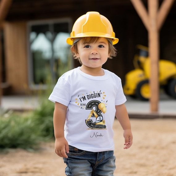 Kids 3rd Birthday Excavator Shirt | 3 Toddler Boy Dig Tee Gift Kids 3rd Birthday Excavator Shirt | 3 Toddler Boy Dig Tee Gift