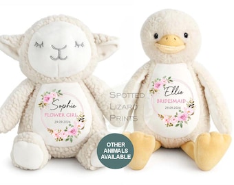 Flower Girl Gift,Personalised Flower Girl Teddy,Wedding Gift,Flower Girl Proposal Gift,Will You Be My Flower Girl? Bridesmaid Proposal