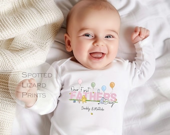 Personalised First Fathers Day Baby Outfit UK, Our First Fathers Day Babygrow, Daddy Gift From Baby, Custom Baby Vest Romper, New Dad Gift