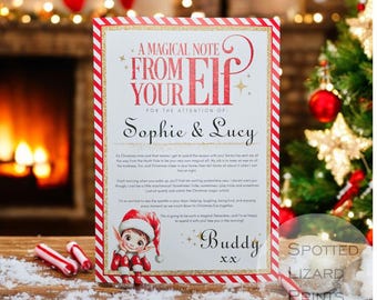 Personalisierter Elfen-Ankunftsbrief, Weihnachts-Willkommensbrief vom Elf, Magische Nachricht vom Elf, Ankunft des Elfs am 1. Dezember, Weihnachtsbrief für Kinder