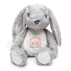 New Baby soft toy, Personalised new Baby Gift, Going to be a big sister, Pregnancy reveal, Big sister Gift, Baby reveal, Soft toy